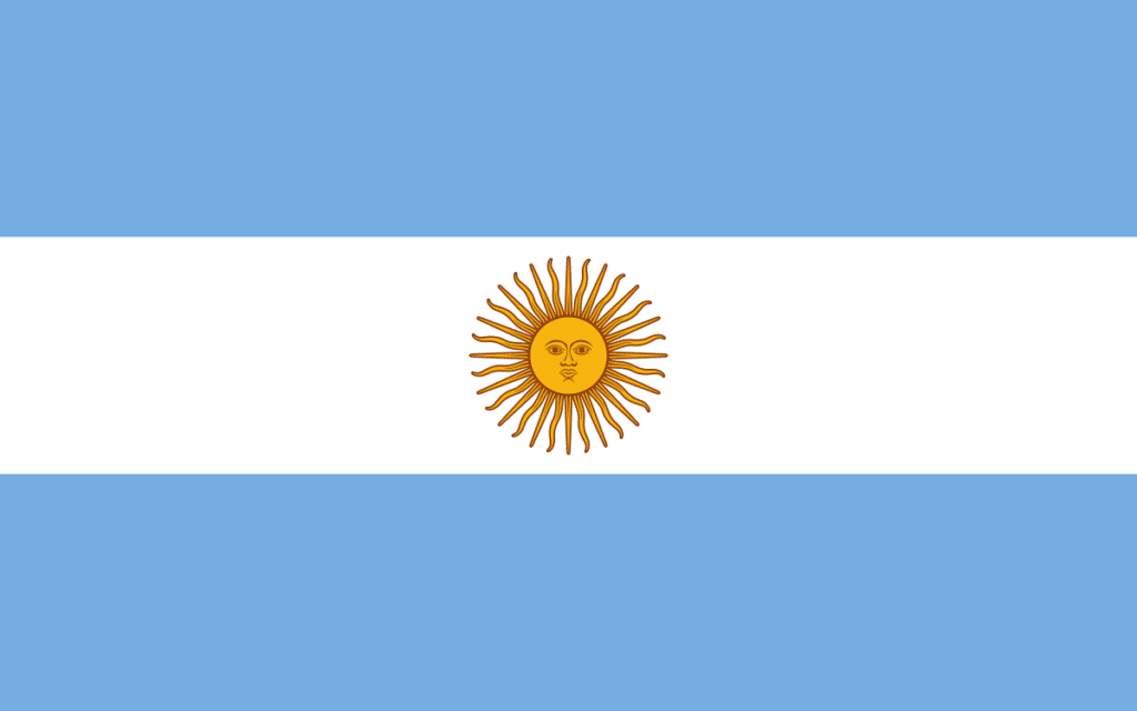 Argentine flags with Blue-white-blue