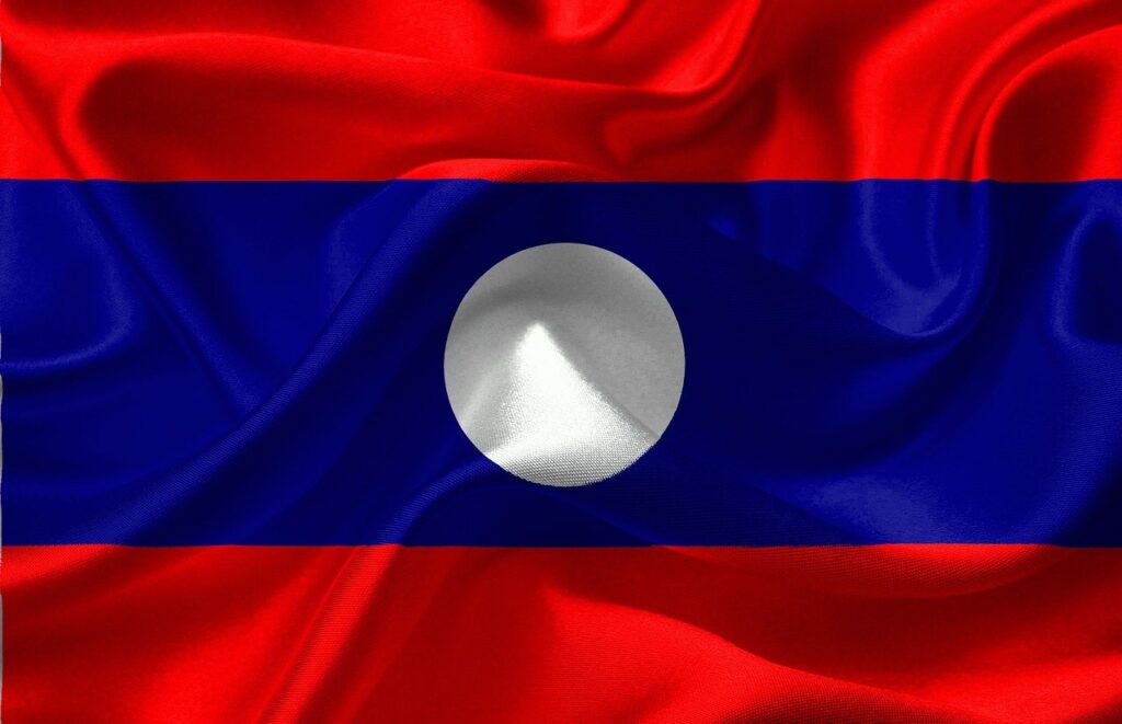 red -blue-red flag; laos